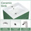 Meuble-lavabo de 20 po avec lavabo. Tablette de porte d'armoire et configuration réglable. Trop-plein de finition de cuve en céramique. Caractéristique silencieuse. Unité de lavabo autoportante requise. Fabrication.-120658905
