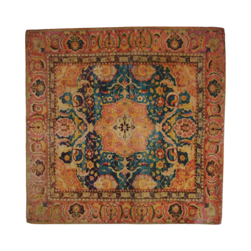 Carthon Floral Brown Square Throw Cushion