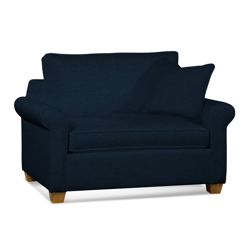 Park Lane Upholstered 55'' Sleeper Sofa, Air Dream Mattress, Havana Finish, Eggshell Crypton Performance; 0884-93
