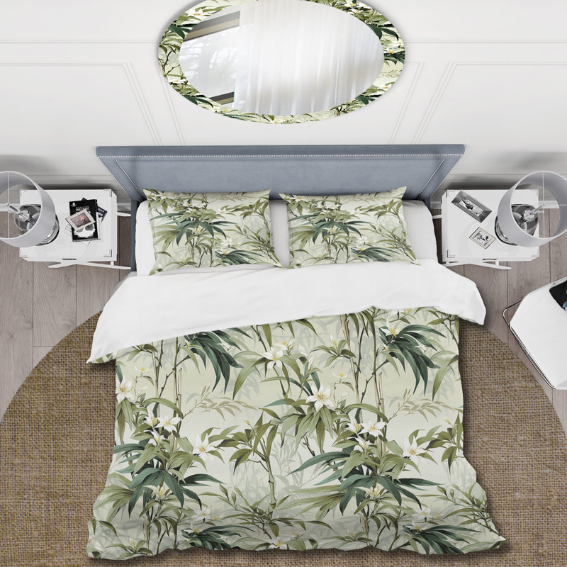 Tropical Zen  Pattern III Bedding, King Duvet Cover + 2 King Shams