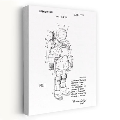 «Vintage Spacesuit», brevet rétro, art mural rétro