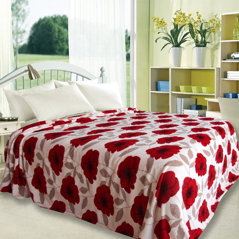 Jeté Primrose Design, Grand, Rouge