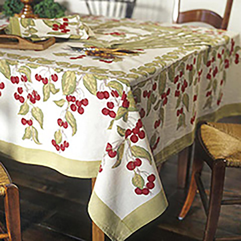 Cherry Handmade Floral Tablecloth