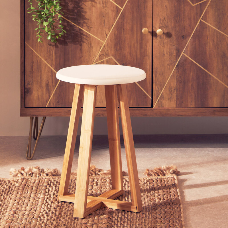 Adair Solid Wood Accent Stool, Green