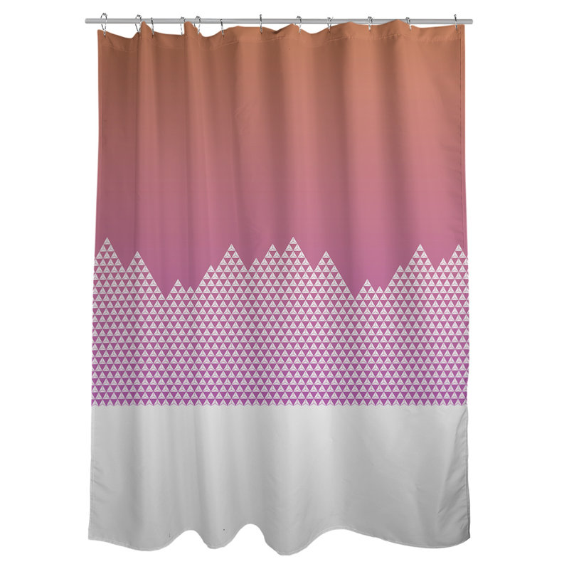 Rideau de douche simple Mountain, Orange / mauve