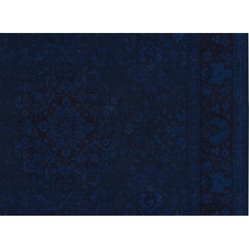 Tapis bleu marine noué à la main de haute qualité