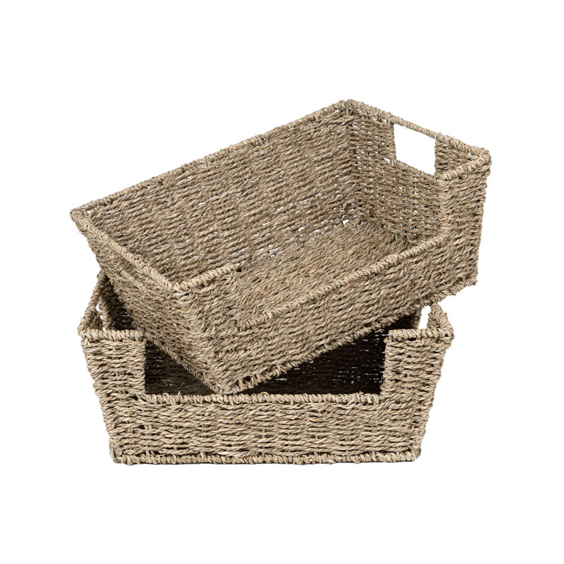 Wicker Baskets for Organizing, 2.75" H x 9.75" W x 5" D