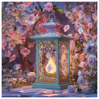 Lanterne florale avec couvertures en fleurs