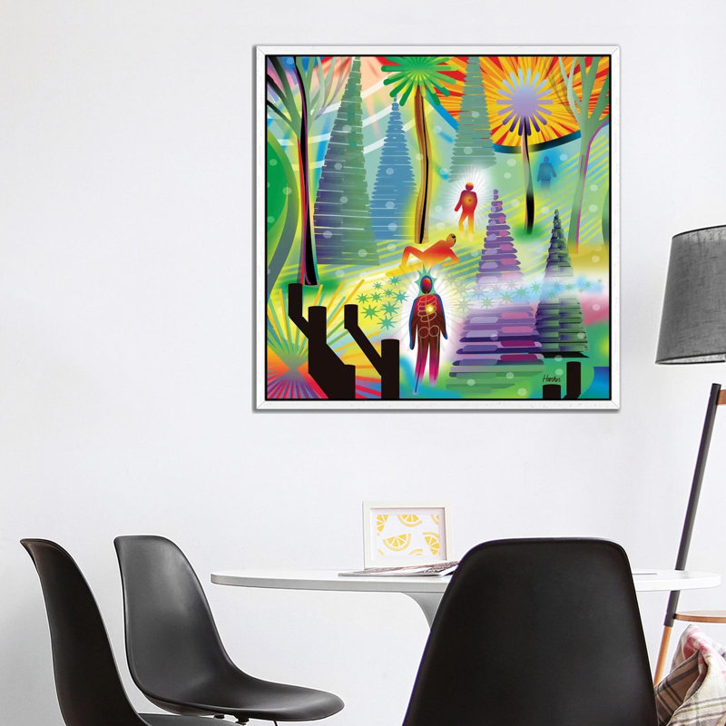 What Am I? by Charles Harker - Print on Canvas, 93.98cm H x 93.98cm W x 3.81cm D, White Framed