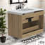 Meuble-lavabo spacieux en bois avec lavabo moderne pour la maison
