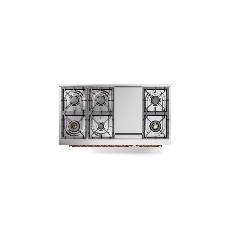 ILVE Nostalgie II 48 Dual Fuel Range , Stainless Steel/Copper, Liquid Propane