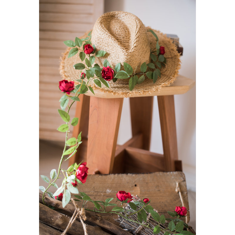 Tige de roses de vigne en soie, Rouge