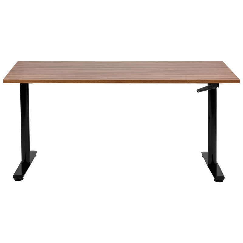 Amarianna Adjustable Height Steel Standing Desk, 119cm H x 160cm W x 72cm D, Black, Brown