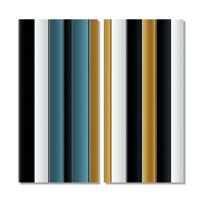 Green And Gold Classic Pinstripe Pattern - Green Art Prints On Canvas