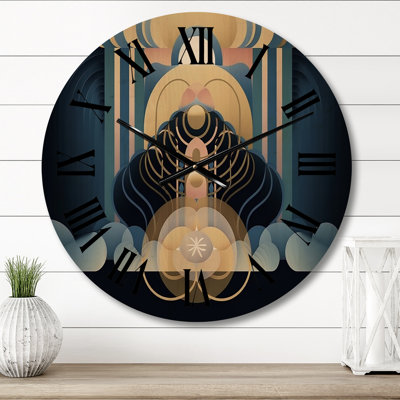 Horloge murale géométrique en bois