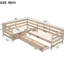 Lit plateforme simple en forme de L - look moderne avec 3 tiroirs fonctionnels et confortables