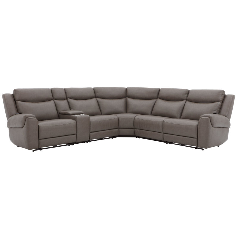 Canapé modulaire inclinable électrique 6 pièces Rudra, Granit foncé