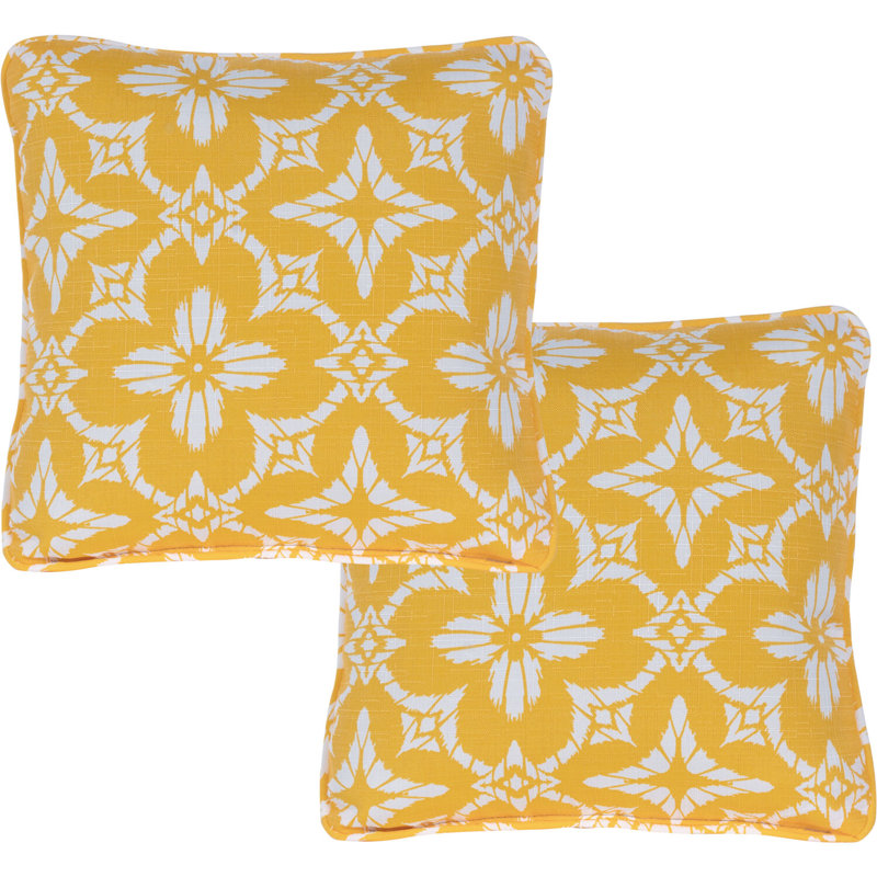 Floral Linen Outdoor Throw Pillow
