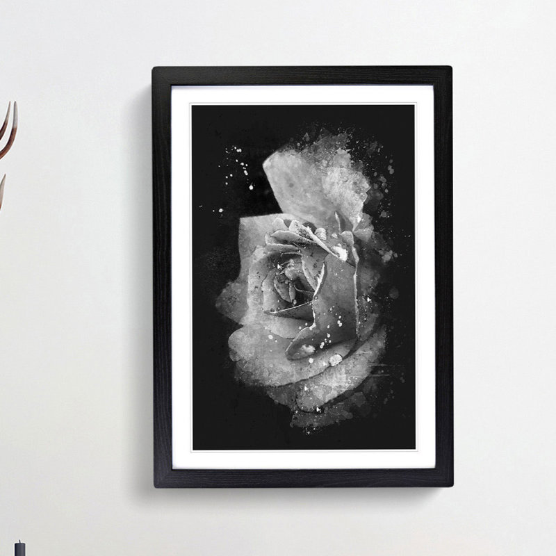 Rose Flower - Picture Frame Graphic Art Print, Black Framed, 33cm H x 24cm W x 2cm D