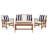 Hurteau Acacia 4 - Person Patio Conversation Set with Cushions
