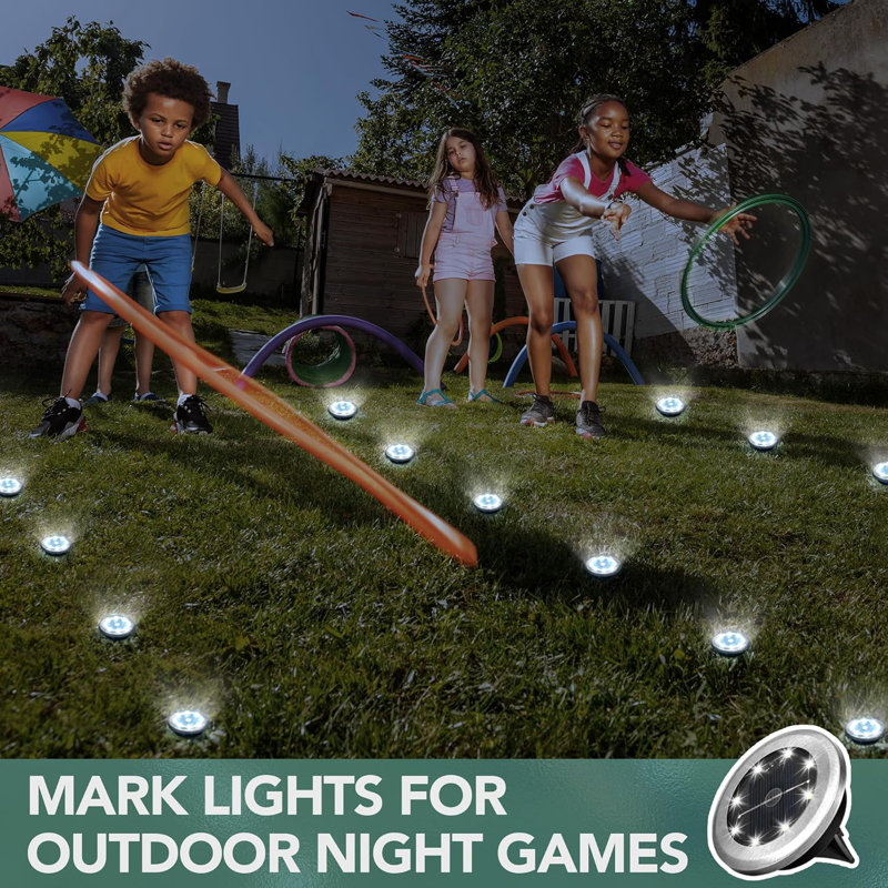 Stainless Steel Solar Powered Integrated LED Stainless Steel Pathway Light Pack, Cold White, 10 Pack