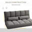 Chaise de lit pliante, gris foncé avec 2 coussins, chaise à structure solide, réglable et peu encombrante