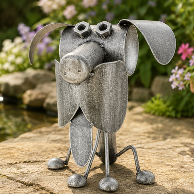 Alice Dog Metal Garden Statue