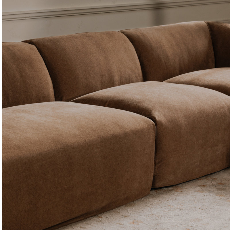 Canapé modulaire Wilde, Latte Loft, toile , Orienté à droite, H 29,9 po x l 138 po x P 76,3 po