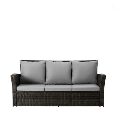 67,7 po Tout temps, 3 places, avec coussins épais en mousse haute densité, cadre noir, ergonomique pour la détente,