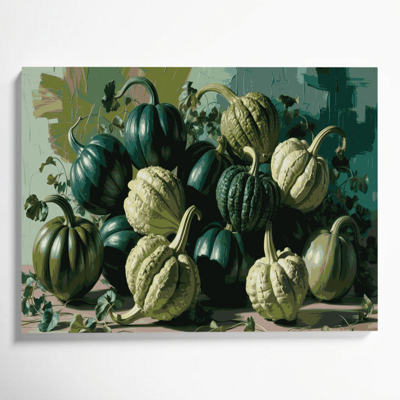 Art végétal sur toile vert Chayote, H 11 po x l 14 po