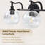 Luminaire de salle de bain noir, luminaire de salle de bain 3 lumières avec abat-jour sphérique transparent, applique murale antirouille pour miroir, éclairage de style campagne moderne pour la salle de bain, la chambre à coucher ou la salle d'eau-670895682-670895687-670895695