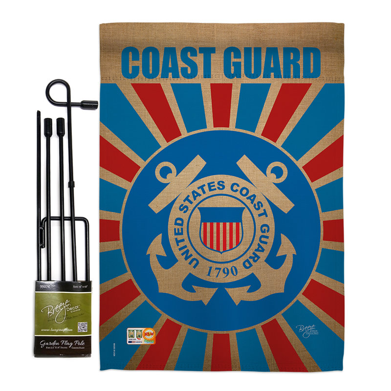 En toile jutes en polyester à 2 côtés 19 x 13 po guard americana ensemble de drapeau