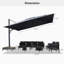 Porte-parapluie carré en porte-à-faux de 156 po WInon, gris-580768578-552757253