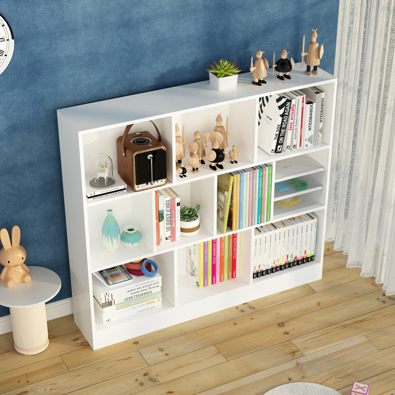 Alsie 47.2'' Wide 3 Tiers Bookcase, White