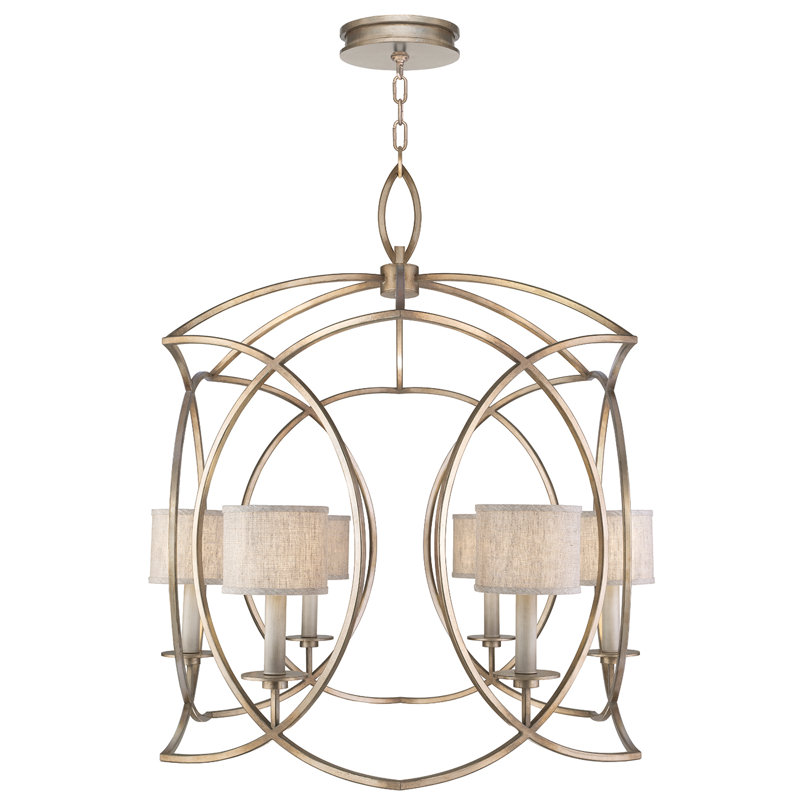 Lustre rond Cienfuegos, Oui, H 36 po x l 30,5 po x P 30,5 po, Doré clair