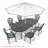  Suset Patio Dining Set with Oval Table , Off-White Cushions Included-1675232951-1675232906