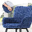 Chaises d'appoint rembourrées, fauteuils à oreilles et fauteuils de lecture modernes avec pieds en métal-484838813