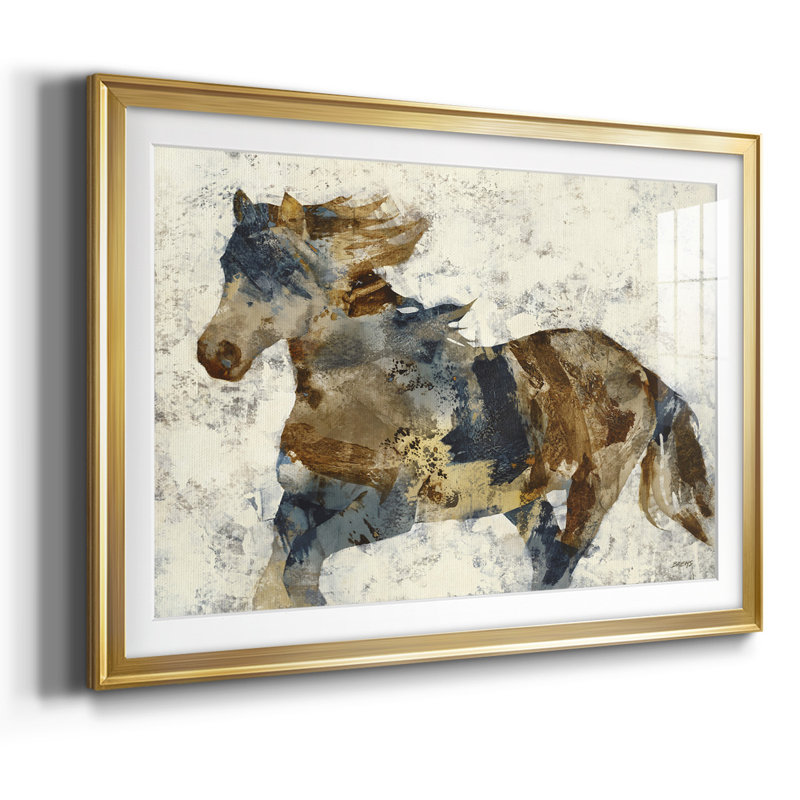 Gallop, reproduction d'art encadrée sur papier, Encadrement doré, H 27 po x l 39 po x P 1,5 po