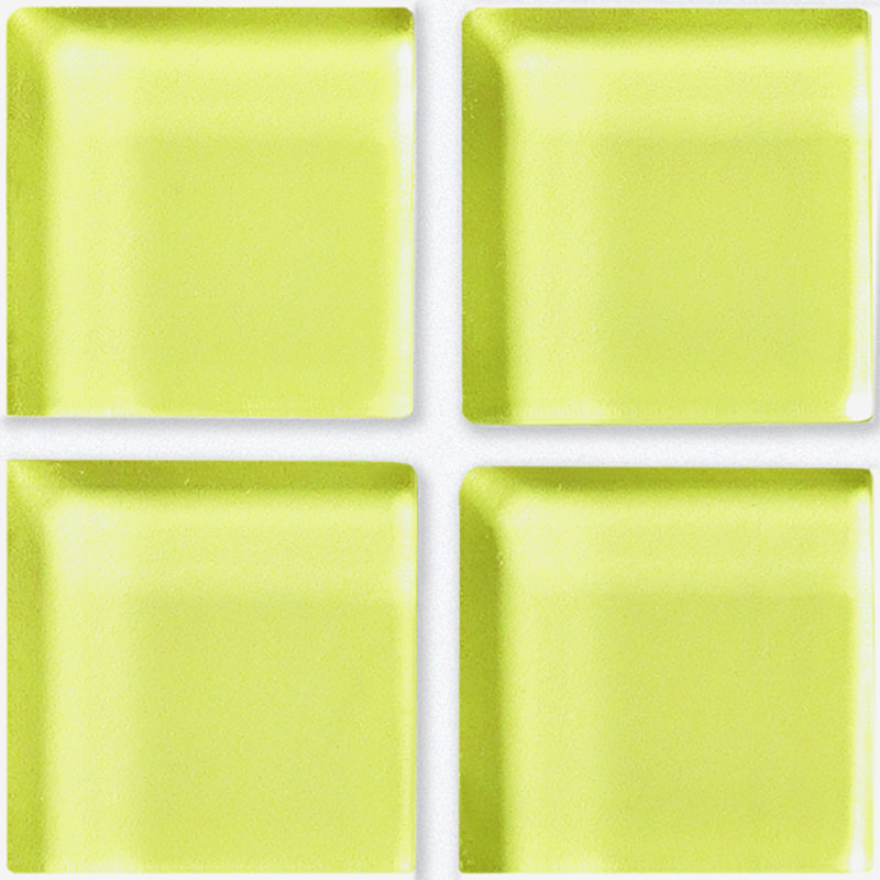 Torch Song 1'' W x 1'' L Glass Tile Mosaic Sheet, Lemon