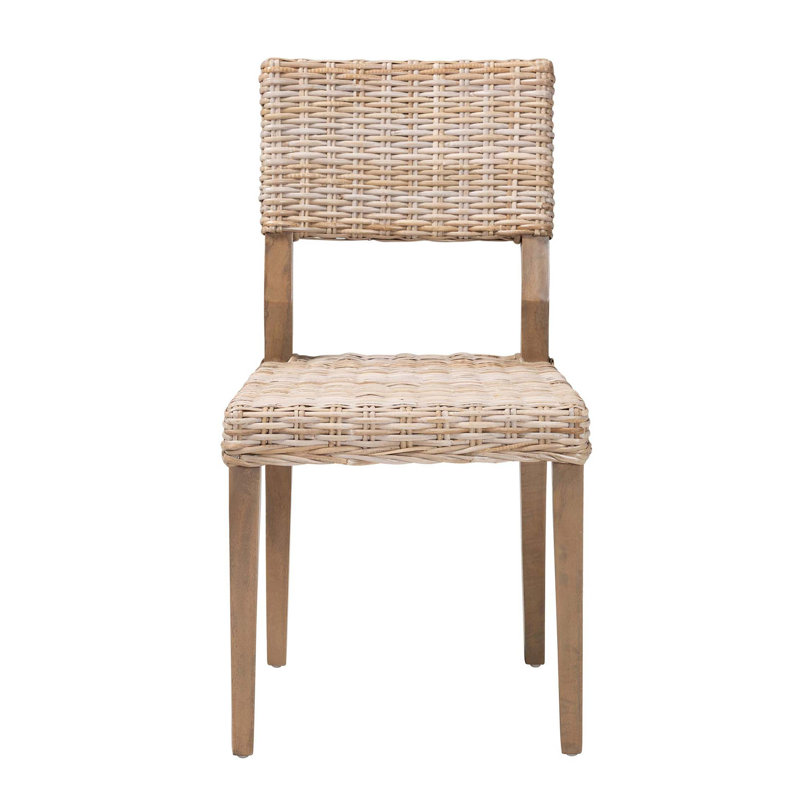 Chaise bohémienne en rotin et bois d'acajou Kubu, Gray, Gray, Taupe Nordic