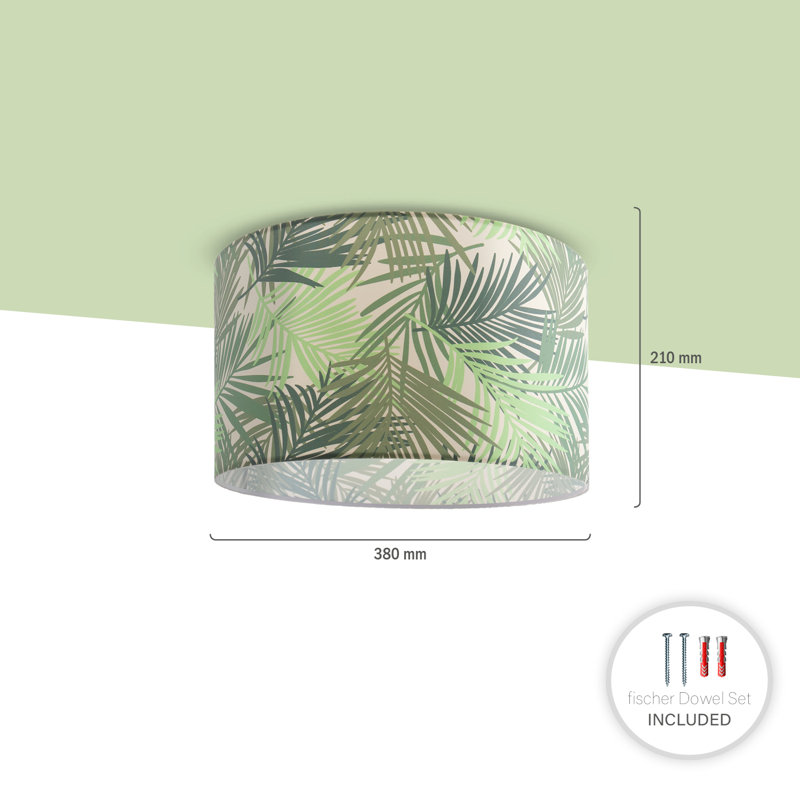 Pungoteague Fabric Flush Ceiling Light, 24.5cm H x 38cm W x 38cm D