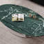 Table basse moderne minimaliste ovale en marbre