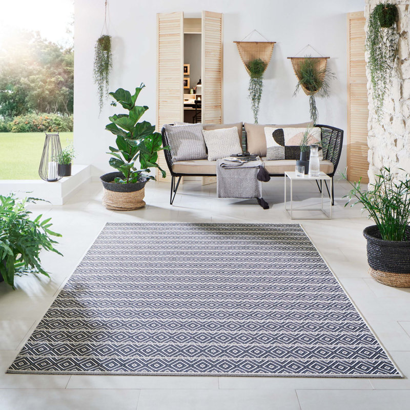 Elisha Striped Indoor / Outdoor Area Rug, Rectangle 240 x 290cm