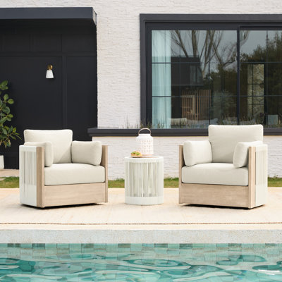 2-Person Swivel Seating Group With Cushions