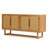 Gallitzin 60-Inch Japandi Acacia Wood and PE Cane 4-Door Sideboard with Adjustable Shelves