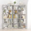 Bibliothèque d'angle compacte de 90 cm + bibliothèque libre extensible de 80 cm, ensemble de 2 tablettes de présentation, couleur gris clair et 4 autres couleurs optionnelles, meubles librement combinés et assortis-260050551