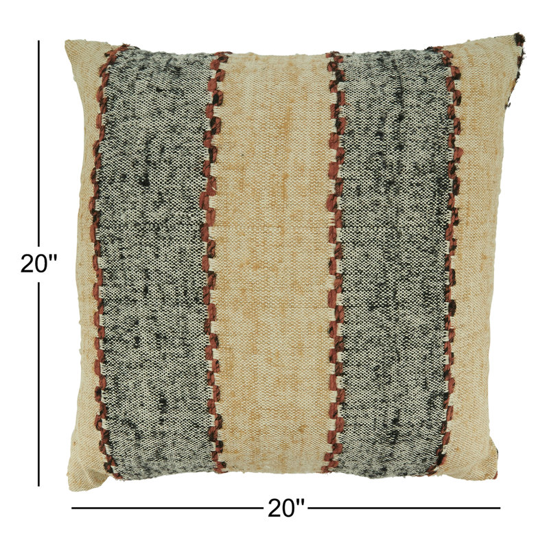 Chamberlain Collection Striped Cotton Throw Pillow, Down