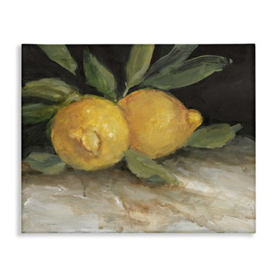 Art traditionnel sur toile, "Traditional Lemons Duo" par Carol Robinson