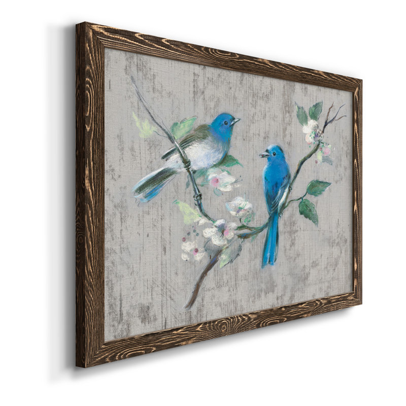 Song of Spring I - ensemble de 2 peintures sur toile encadrées, H 31,5 po x l 47 po x P 1,5 po, Encadré de bois de noyer