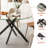 5 Piece Round Glass Dining Table Set for 4, Modern 47.25" Glass Kitchen Table, Tufted Velvet Upholstered Dining Chair, Circle Dining Table and Chairs Set for Dining Room-1767220719